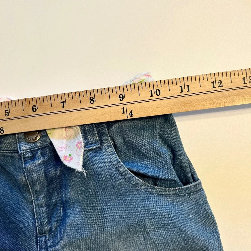 Copper Key Toddler Denim Ruffle Jeans‎ 5 Floral Belt Tie Boho Flare Frill
